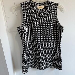 Maeve Anthropologie Black and White Sleeveless Knit Tank
